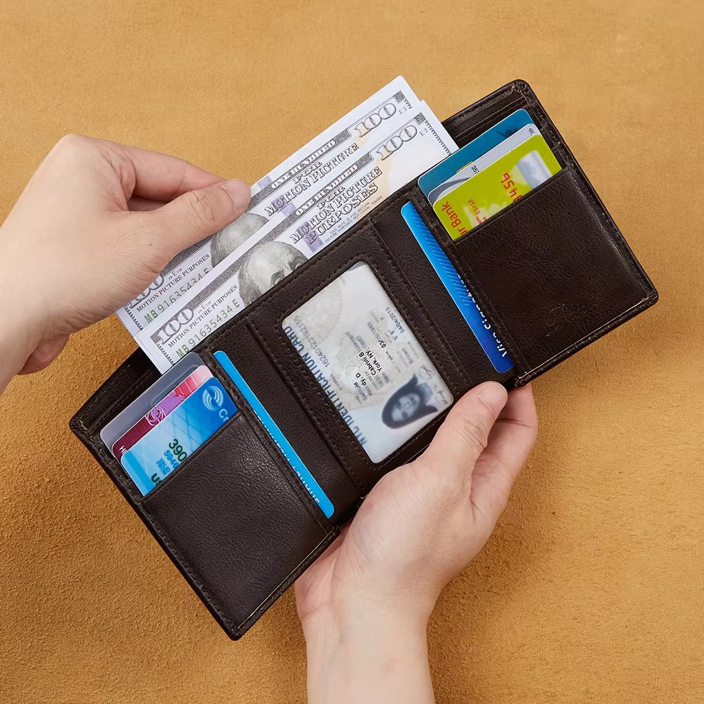 Three Fold Genuine Leather Men's Wallet