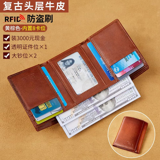 Three Fold Genuine Leather Men's Wallet