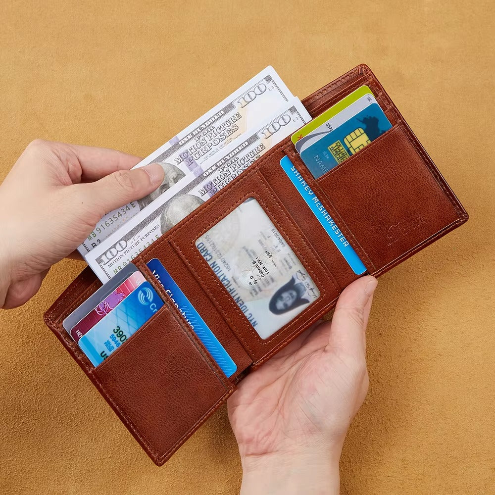 Three Fold Genuine Leather Men's Wallet
